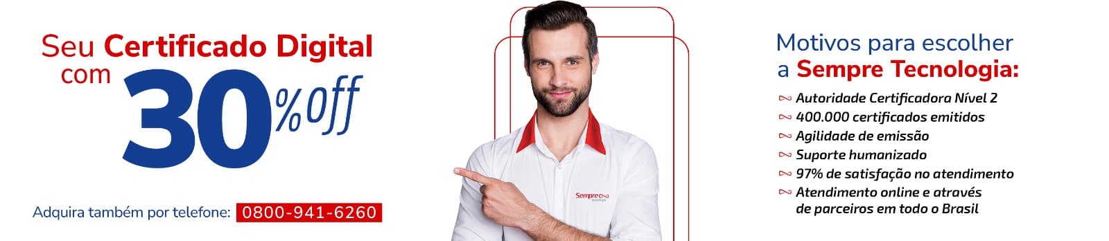 Seu certificado digital com 30% off